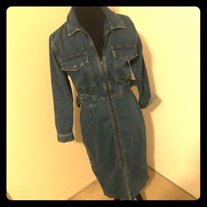 Fun Denim Dress with full zip front